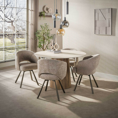 Eettafel Rond Limestone