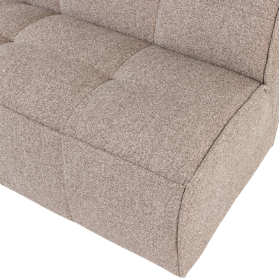 Cluster eetbankje met rugleuning boucle khaki bruin