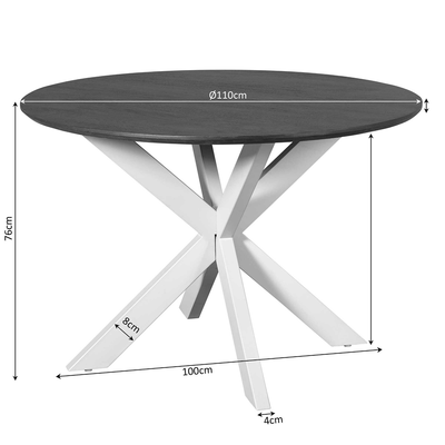 Eettafel De Bokke Rond Bruin & Zwart