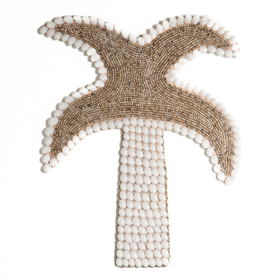 Palmboom wanddecoratie schelpen/kraaltjes