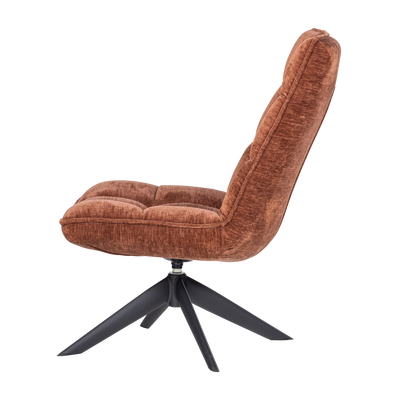 Jouke draaifauteuil chenille structuur roestbruin [fsc]