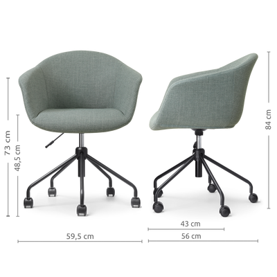 Bureaustoel Nout-Otis gestoffeerd - met armleuningen