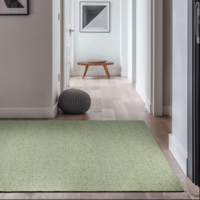 Modern Mist groen gestructureerd vloerkleed met stippenpatroon