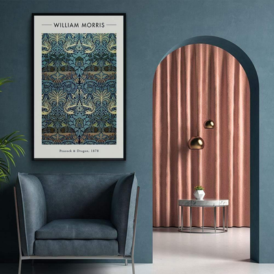 Walljar poster ingelijst - William Morris - Peacock and Dragon