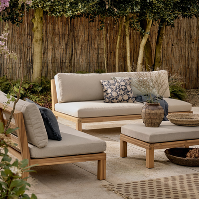 Relax tuin hocker/bijzettafel acaciahout naturel/zand [fsc]
