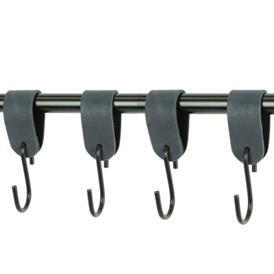Leren S-haak hangers (set van 4)