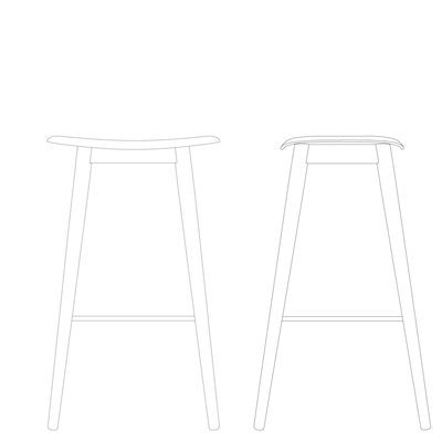 Muuto barkruk Fiber Bar Stool Wood Base