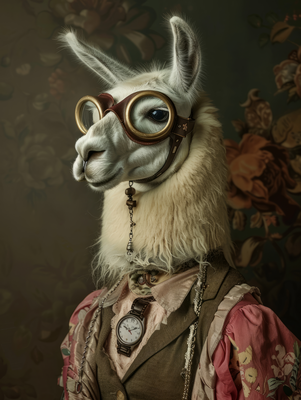 Canvas schilderij van Llama