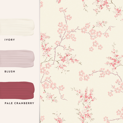 vliesbehang laura ashley oriental blossom blush