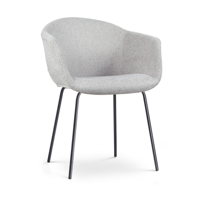 Eetkamerstoel Nora-Otis gestoffeerd - zwart onderstel - met armleuningen