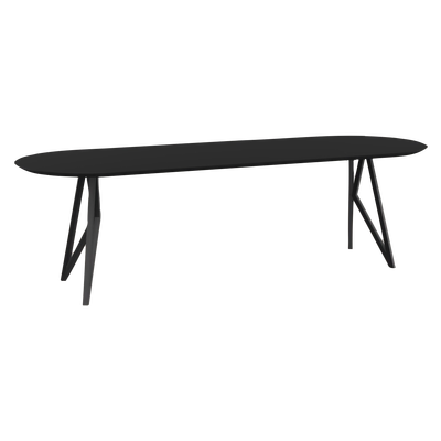 Studio HENK tafel Butterfly Plat ovaal - zwart frame, HPL Fenix nero ingo