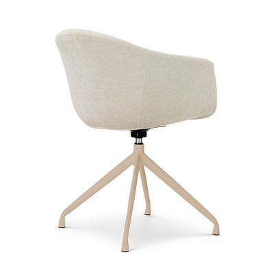 Draaibare eetkamerstoel Nola-Otis met armleuningen - beige onderstel