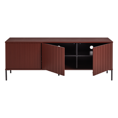New gravure tv meubel 150 cm grenen bordeauxrood [fsc]
