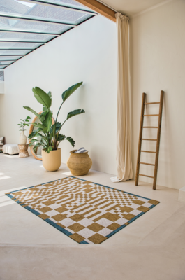 Ecorugs vloerkleed Chess goud