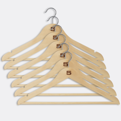 Kledinghangers hout - set van 24