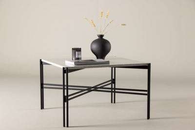 Voldby Salontafel - 75 x 75 cm - wit Terrazzo