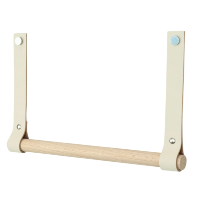 Leren keukenrolhouder (roldrager: rondhout)