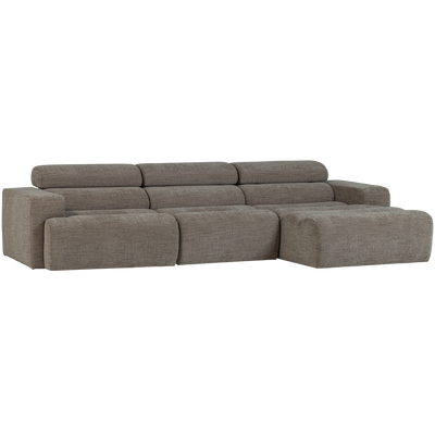 Novi chaise longue bank rechts donkerbruin melange