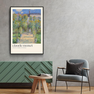 Walljar canvas schilderij - Claude Monet - De Tuin Van Monet In Vétheuil