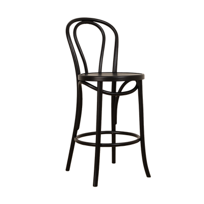 Vienna Thonet No. 18 houten barkruk black stained - 65 cm