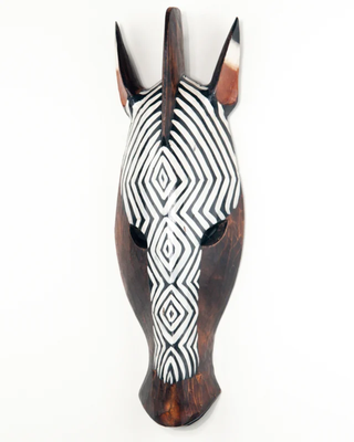 Houten zebra masker tribal