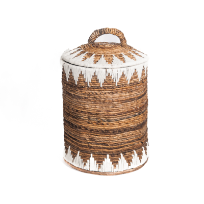 Mand Sekitar naturel/wit van waterhyacint