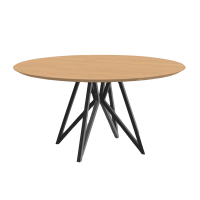 Studio HENK tafel Butterfly Rond Quadpod - zwart frame, hardwax light 3041