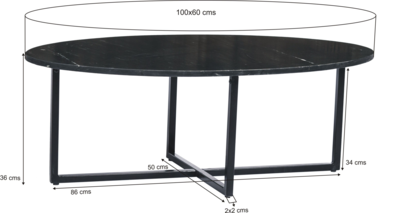 Salontafel Marmer ovaal