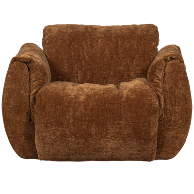 Baggy draaifauteuil geweven stof warmgrijs melange