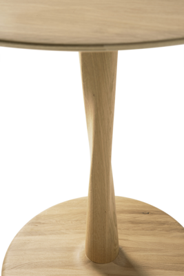 Ethnicraft - Torsion eettafel rond - eiken/eiken zwart - hoogte: standaard 76 cm