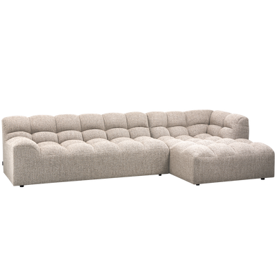 Allure chaise longue rechts geweven stof naturel melange
