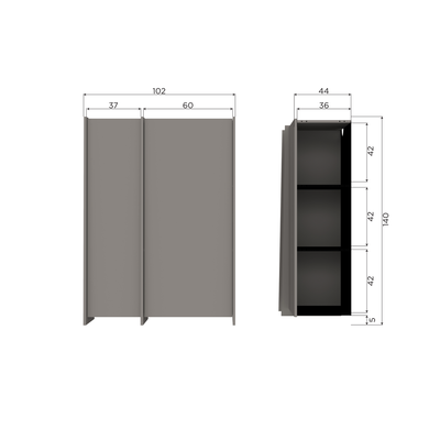 Brock 2-deurs kast essen fineer warmgrijs [fsc]