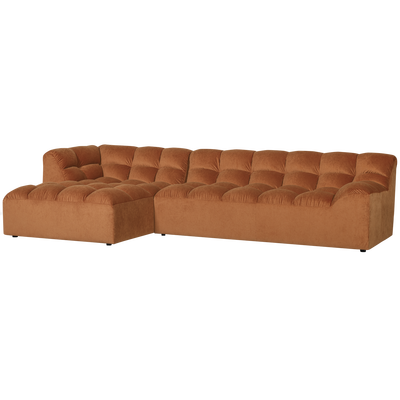 Allure chaise longue links geweven stof naturel melange