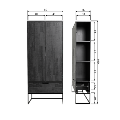 Silas 2-deurs kast eiken decor [fsc]