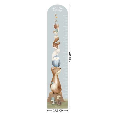 Groeimeter muursticker Forest Friends