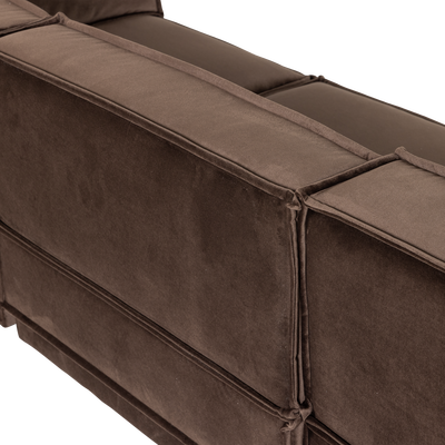 Manu chaise longue bank links velvet bruin [fsc]