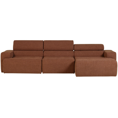 Novi chaise longue bank rechts donkerbruin melange