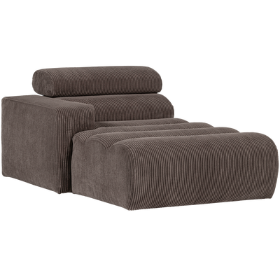 Novi chaise longue element arm links ribstof terra
