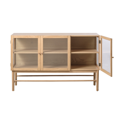 Eikenhouten dressoir Boris - met glazen deuren