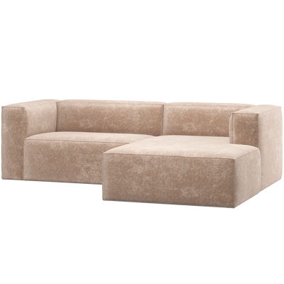 Bean chaise longue bank rechts chenille velvet taupe