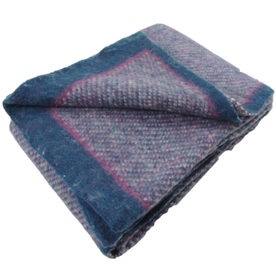 Plaid blauw fuchsia gebreid