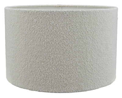 Lampenkap rond bouclé blanc