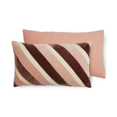 Striped velvet cushion Rose
