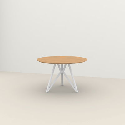 Studio HENK tafel Butterfly Rond Quadpod - wit frame, hardwax light 3041
