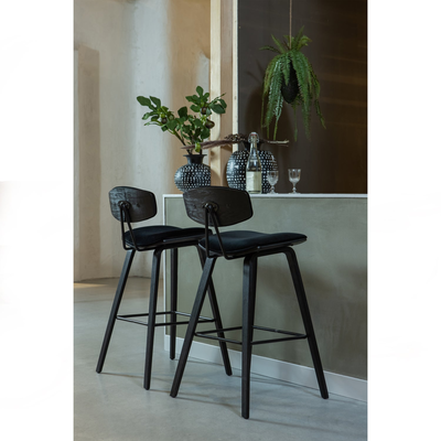 Senn barstoel velvet zwart