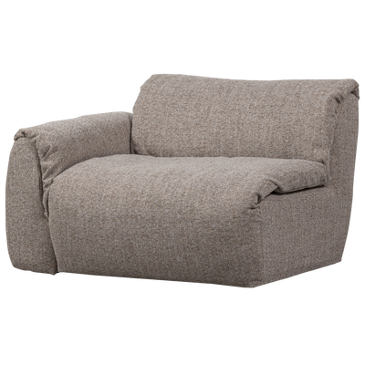 Baggy 1-zits element met arm links geweven chenille oudroze