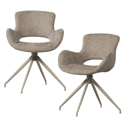 Eliva eetkamerstoel structure velvet paars - set van 2