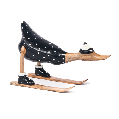Houten eend - ski's zwart