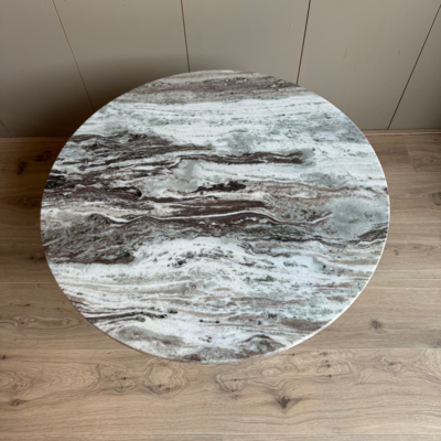 Salontafel koper en marmer rond