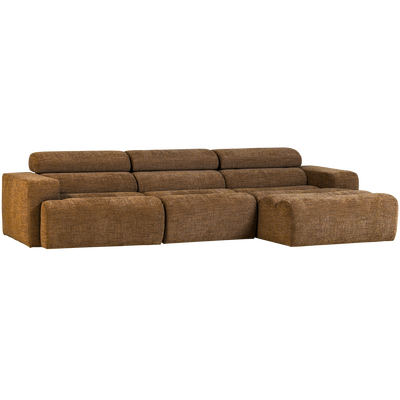 Novi chaise longue bank rechts donkerbruin melange